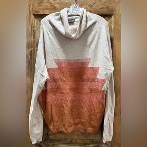 Prana Cream and Orange Turtleneck Sweater